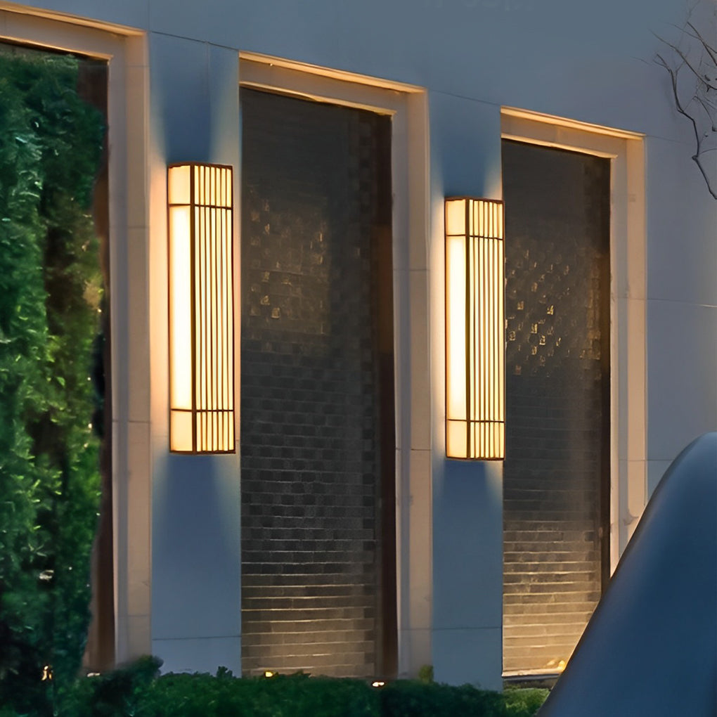 Rectangle LED Outdoor Wall Light Retro Grid Waterproof Light