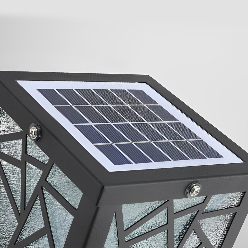 Modern Solar LED Path Lights Black Waterproof Outdoor Lawn Bollard Lights