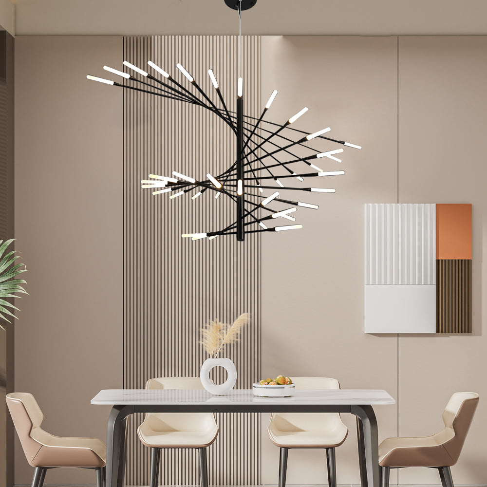Elegant LED Chandelier Contemporary Spiral Sputnik Light