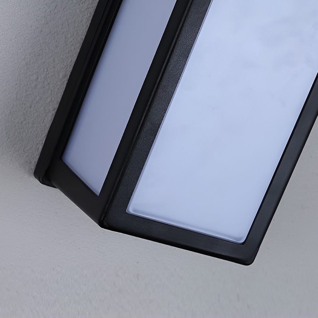 [Open-Box] Warm White Rectangle LED Waterproof Motion Sensor Black Modern Wall Sconce Lighting