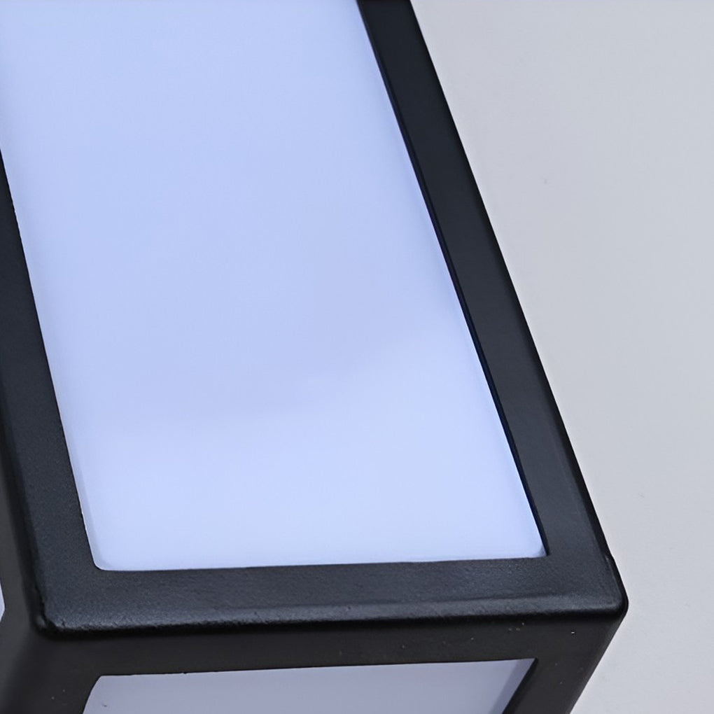 [Open-Box] White Rectangle LED Waterproof Motion Sensor Black Modern Wall Sconce Lighting
