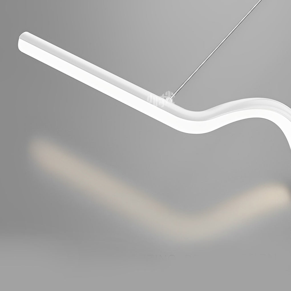 Creative Minimalist Wavy Stepless Dimming Nordic Chandeliers with LED Strip