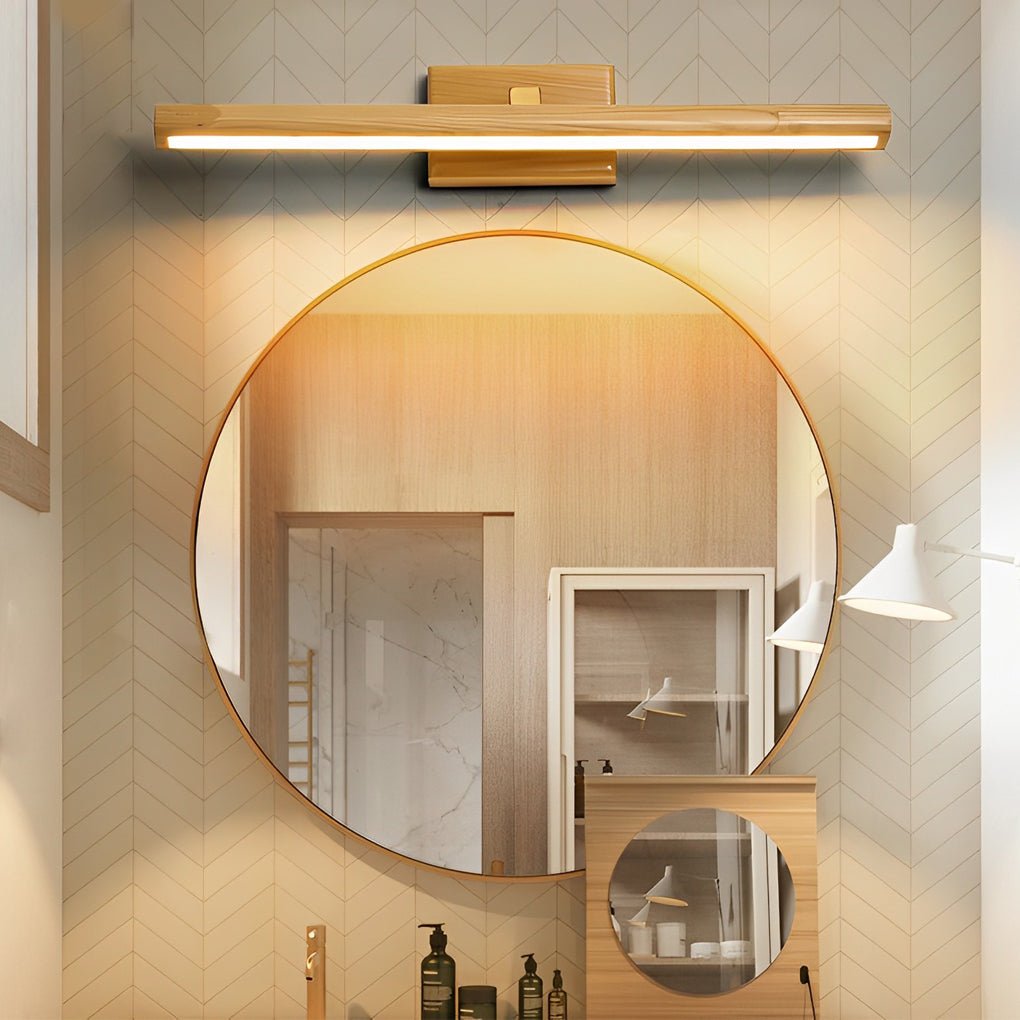 [Open-Box] 15''/23''/35'' Bathroom Vanity Light with Rotatable Wood LED Fixture