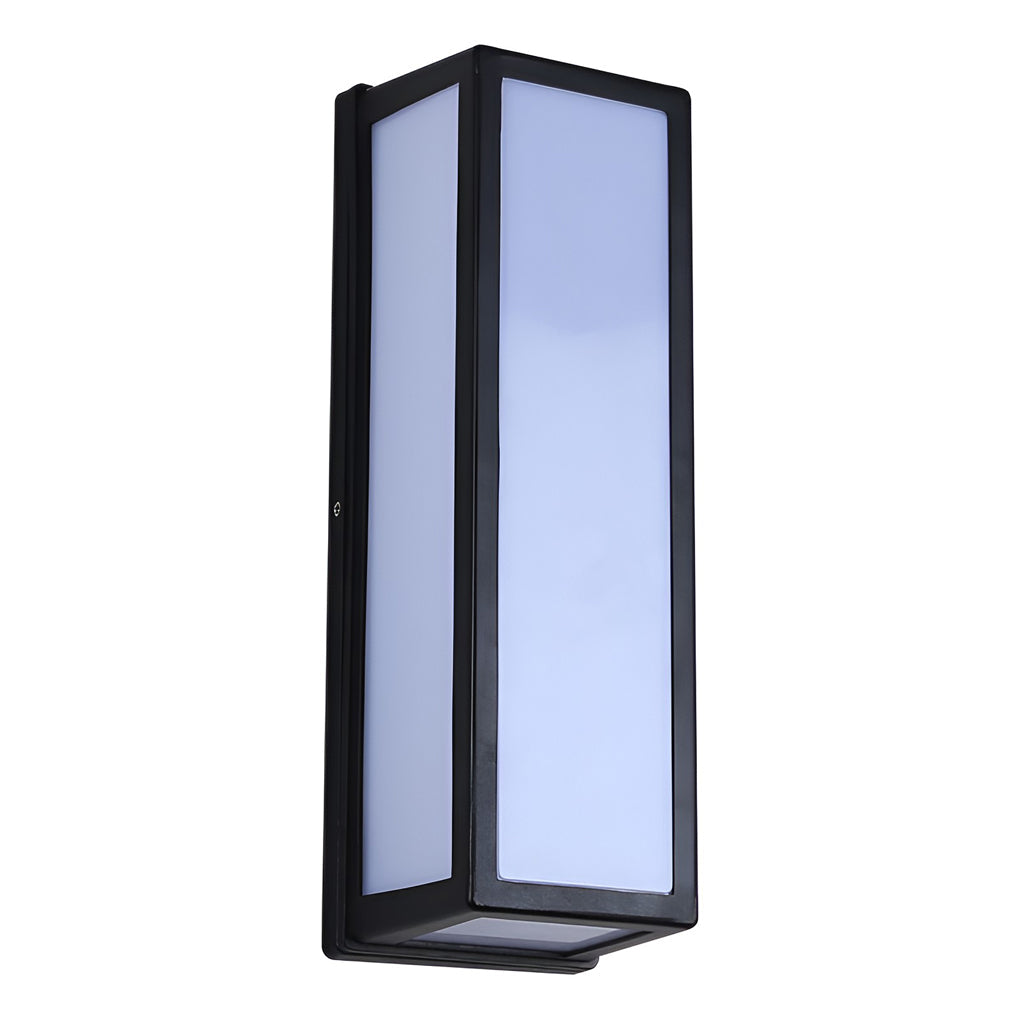 [Open-Box] White Rectangle LED Waterproof Motion Sensor Black Modern Wall Sconce Lighting