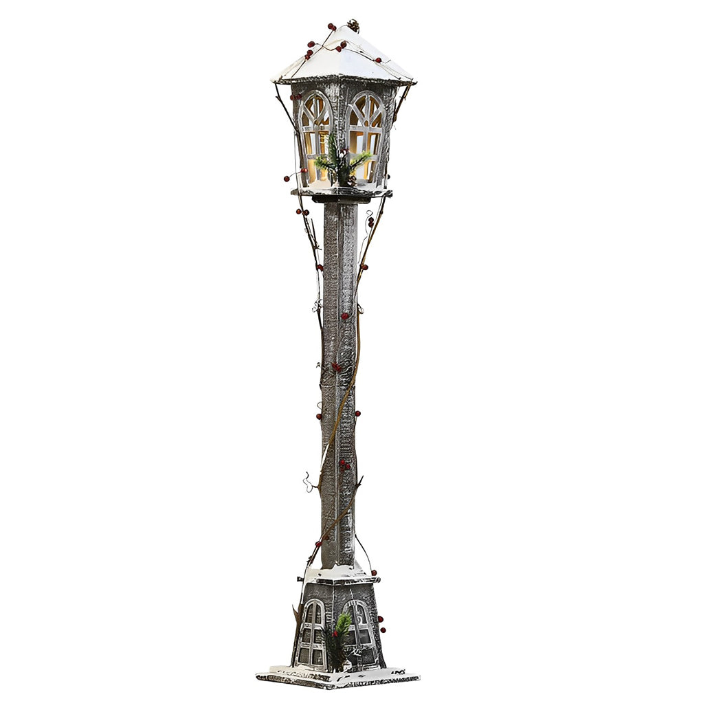 Retro Creative Nordic Christmas Decoration Wood House Street Lamp