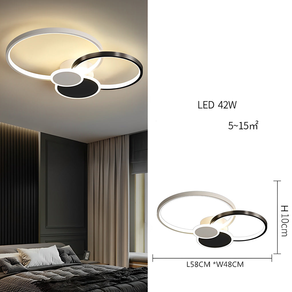 Stacked Ring Ceiling Light Modern LED Recessed Metal Light