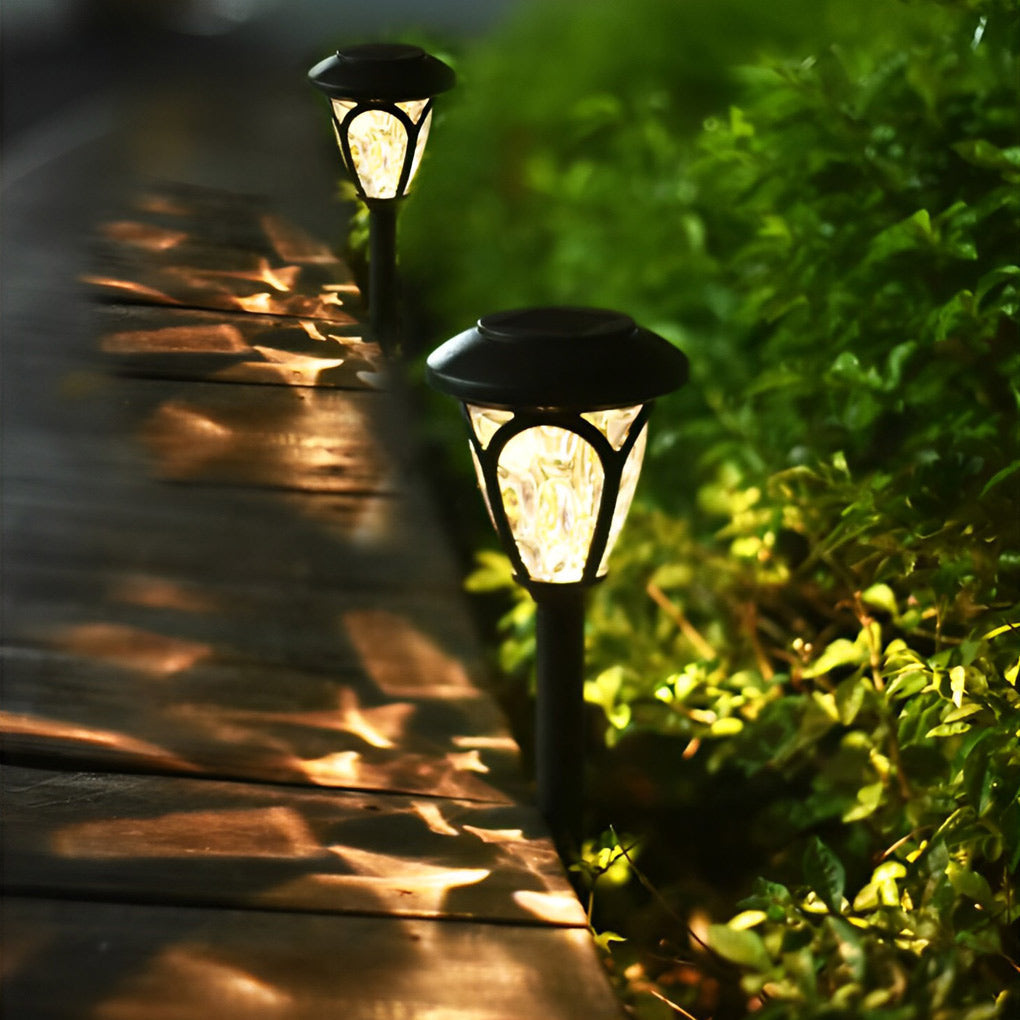 2-PCS Solar Lawn Lights Modern Black Smart LED Lights