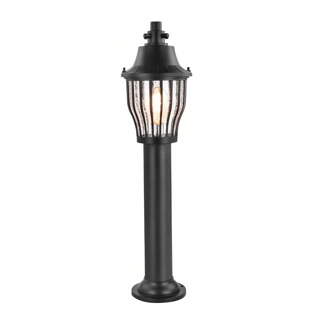 Hardwired Retro Aluminum Pathway Light with Caged Aluminum & PC Lampshade