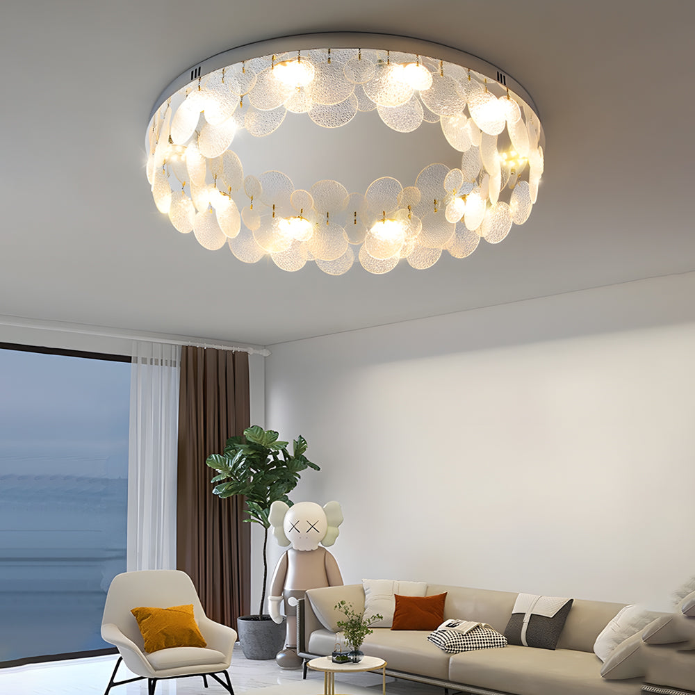 Small Glass Seashells 3 Step Dimming Simple Post-Modern Ceiling Lamp
