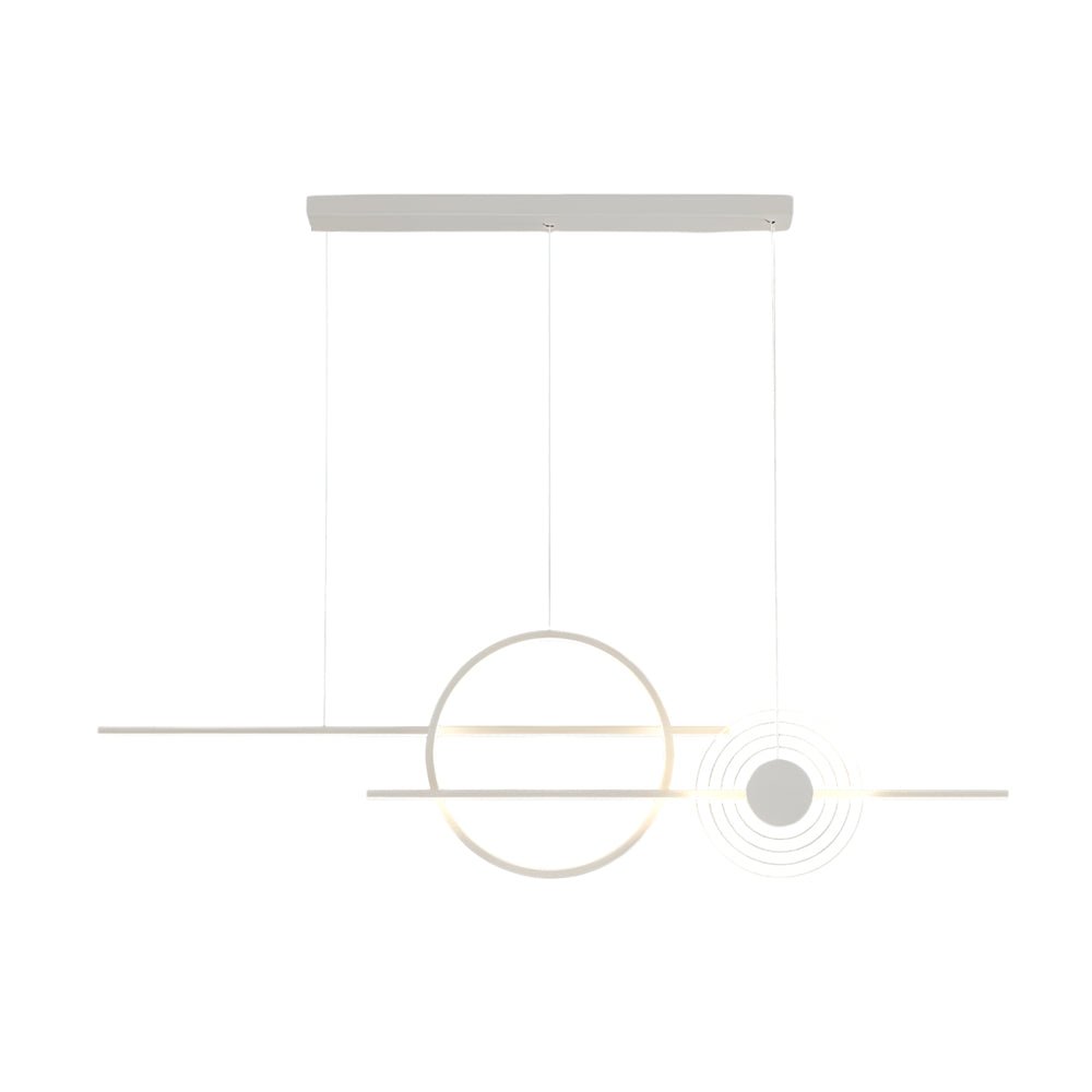 [Open-Box] 39.4'' Dimmable Ring Linear LED Island Chandeliers for Dining Room, Black/White