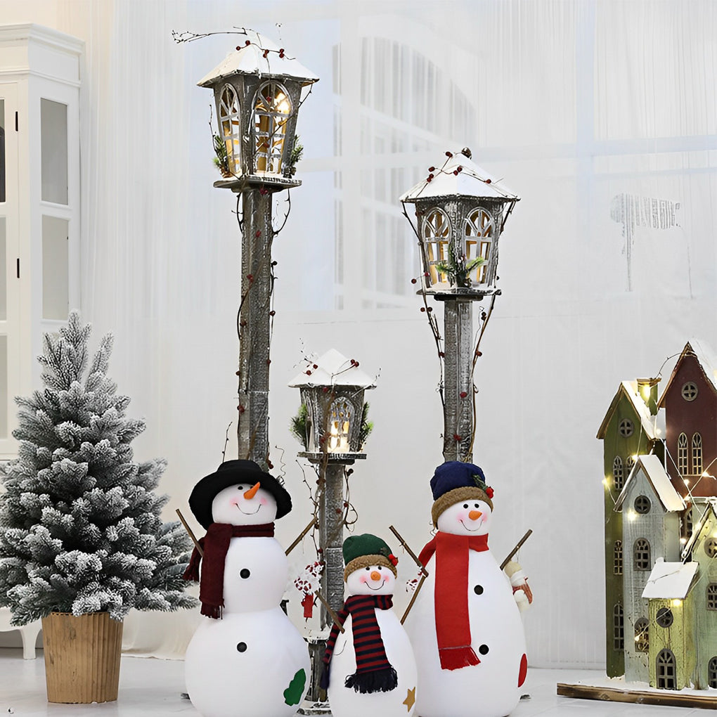 Retro Creative Nordic Christmas Decoration Wood House Street Lamp