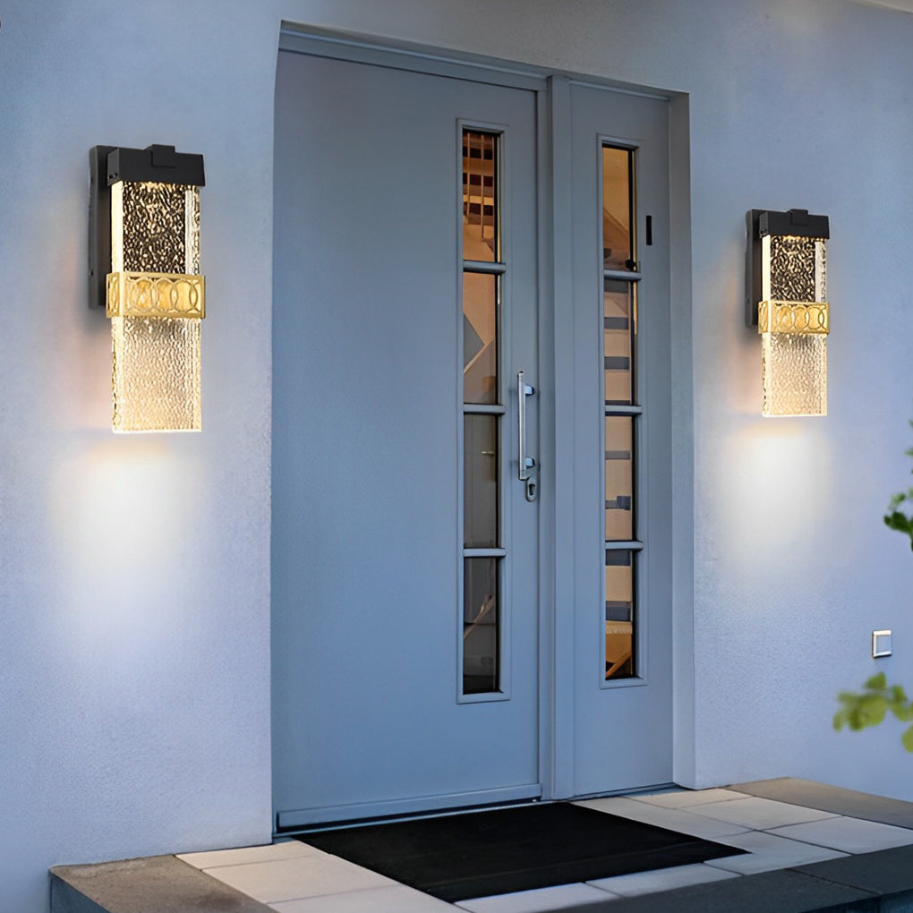 Bubbles Crystal LED Waterproof Black Simple Modern Outdoor Wall Lights