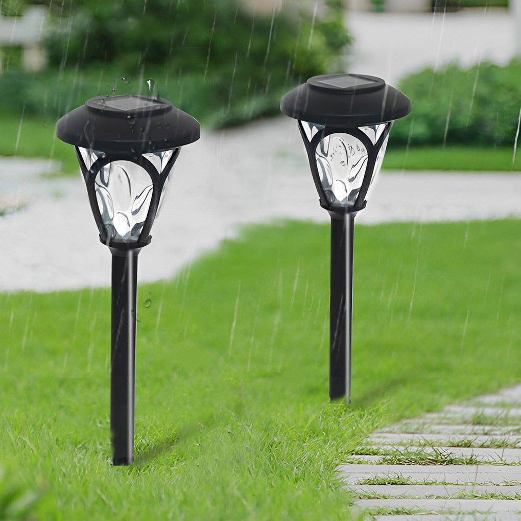 2-PCS Solar Lawn Lights Modern Black Smart LED Lights