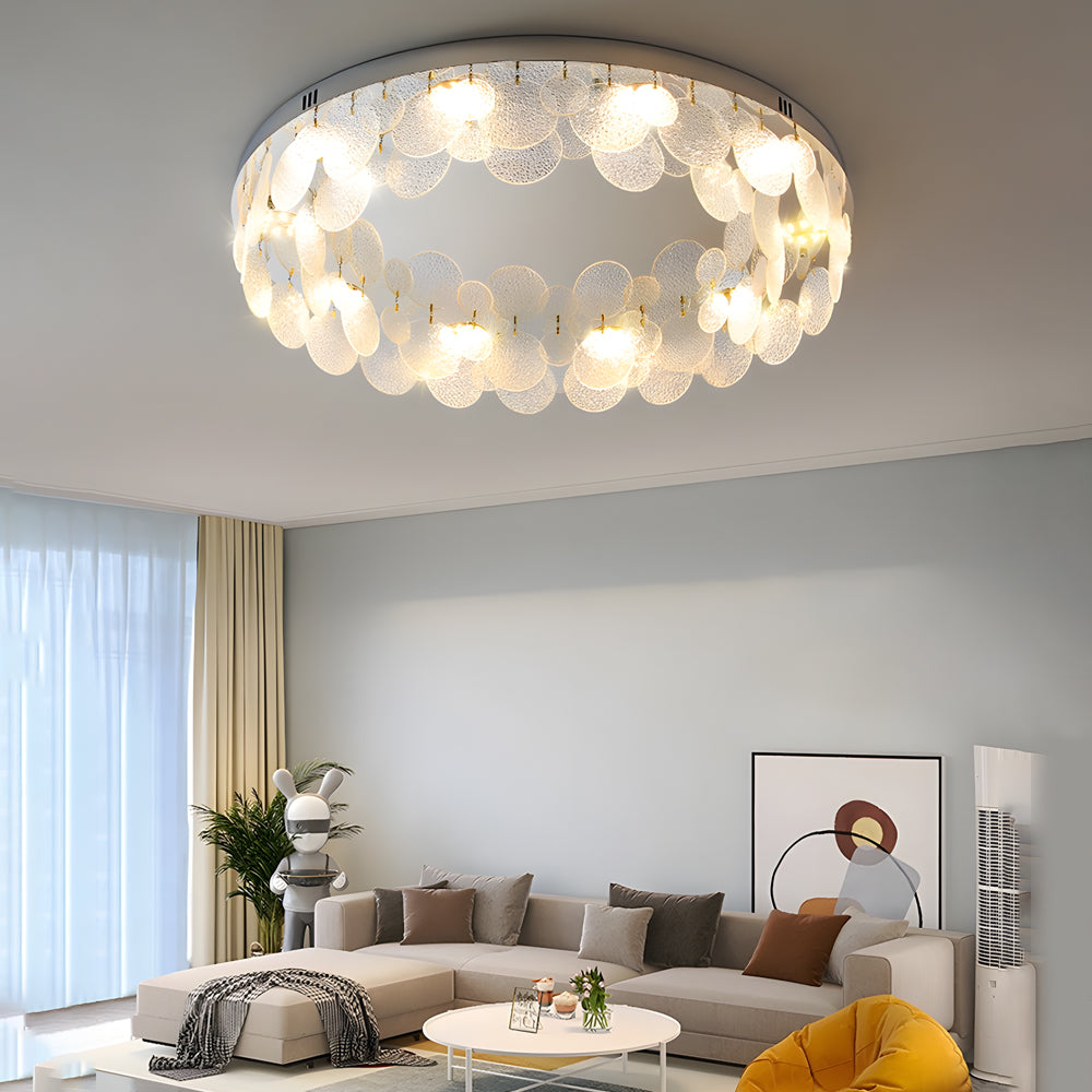 Small Glass Seashells 3 Step Dimming Simple Post-Modern Ceiling Lamp