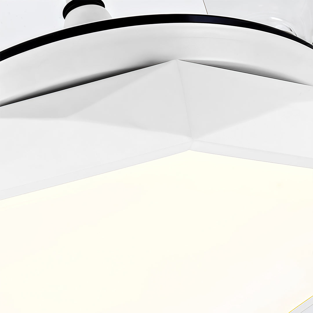42 in Ceiling Fan with Light White ABS Blades and Acrylic Shade Light