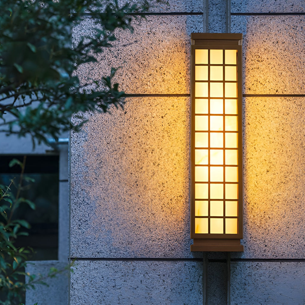 Black Outdoor Sconce Light Classic Rectangle T5 Waterproof Light