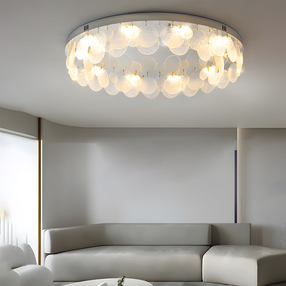Small Glass Seashells 3 Step Dimming Simple Post-Modern Ceiling Lamp
