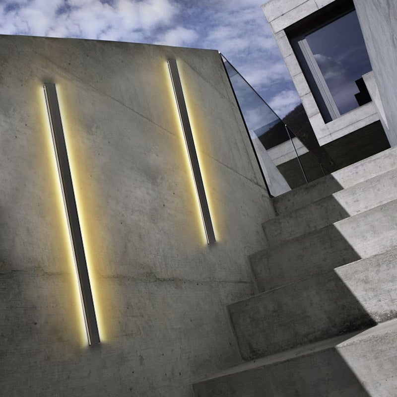 LED Long Linear Metal Waterproof Black Minimalist Outdoor Wall Lights