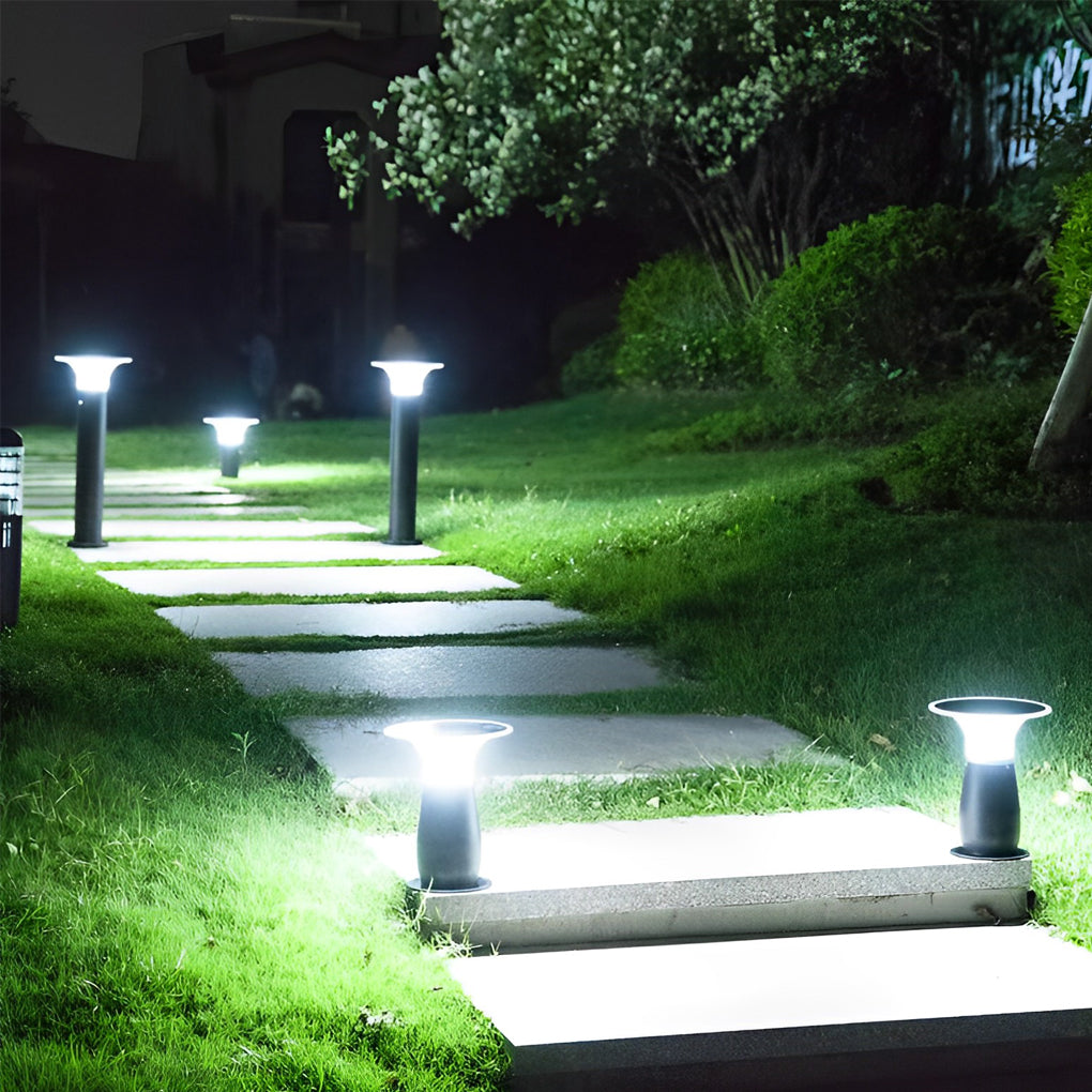 Efficient 3.5W Solar LED Path Downlights 360° Modern Black Landscape Lighting