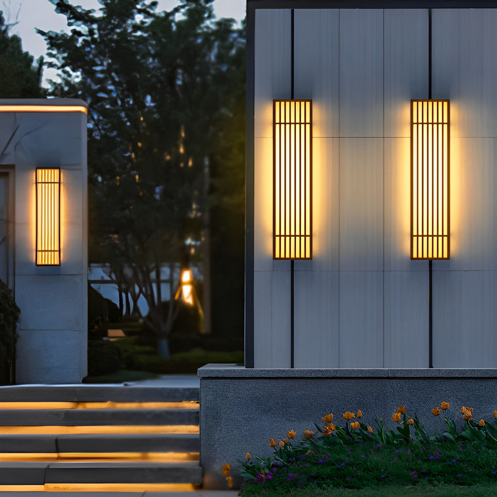 Rectangle LED Outdoor Wall Light Retro Grid Waterproof Light