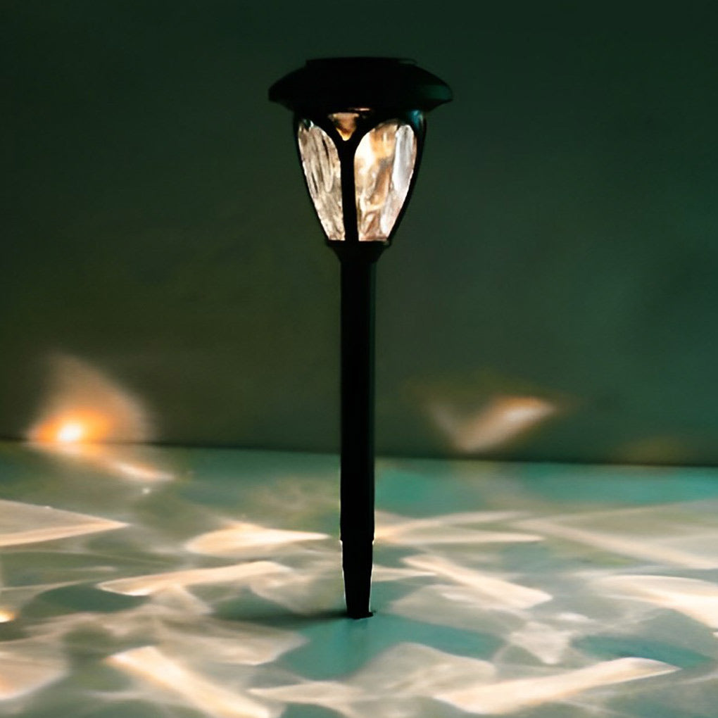 2-PCS Solar Lawn Lights Modern Black Smart LED Lights