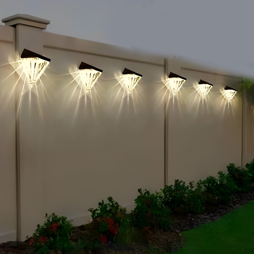 2PCS LED Waterproof Black Solar Wall Lamp Outdoor Wall Lights Fixture