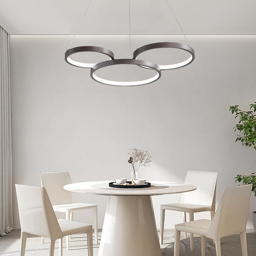 3 Rings Chandelier Dimmable Ceiling Lights with Remote Control