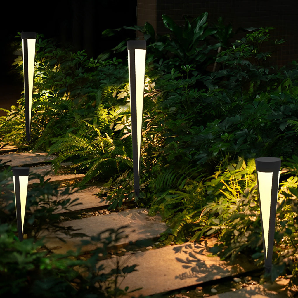 Round Gray Solar Outdoor Light Waterproof LED Lawn Lamp