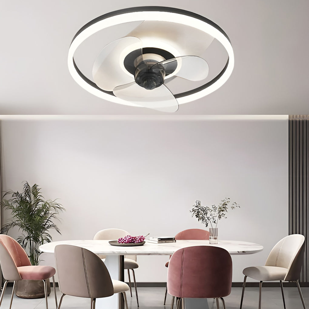 Circular 3-Step Dimming Modern Inverter Ceiling Fan Light with Remote Control
