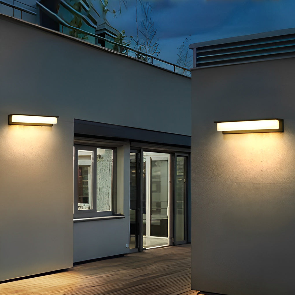 Front Porch Light Fixtures Rectangular Waterproof LED Wall Light
