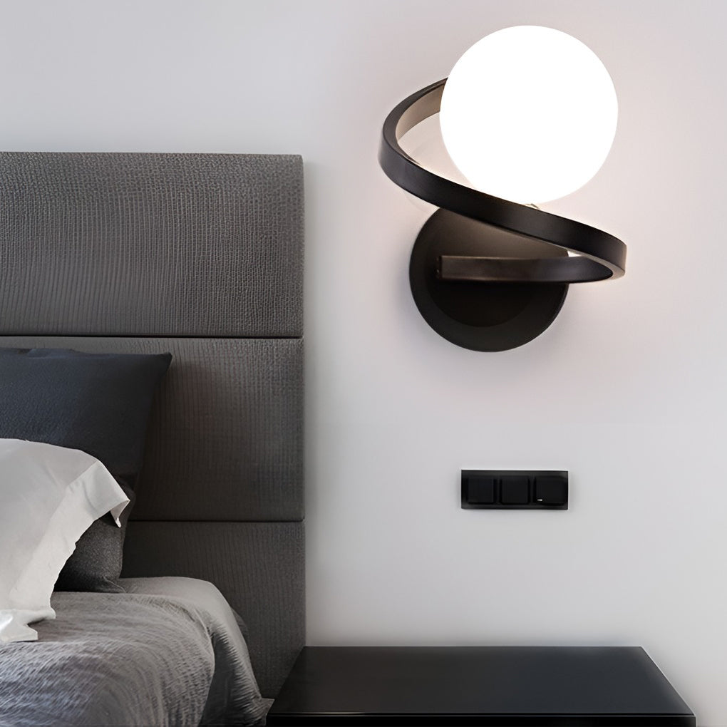 Modern Bedside Wall Lights Creative Curved Metal LED Light