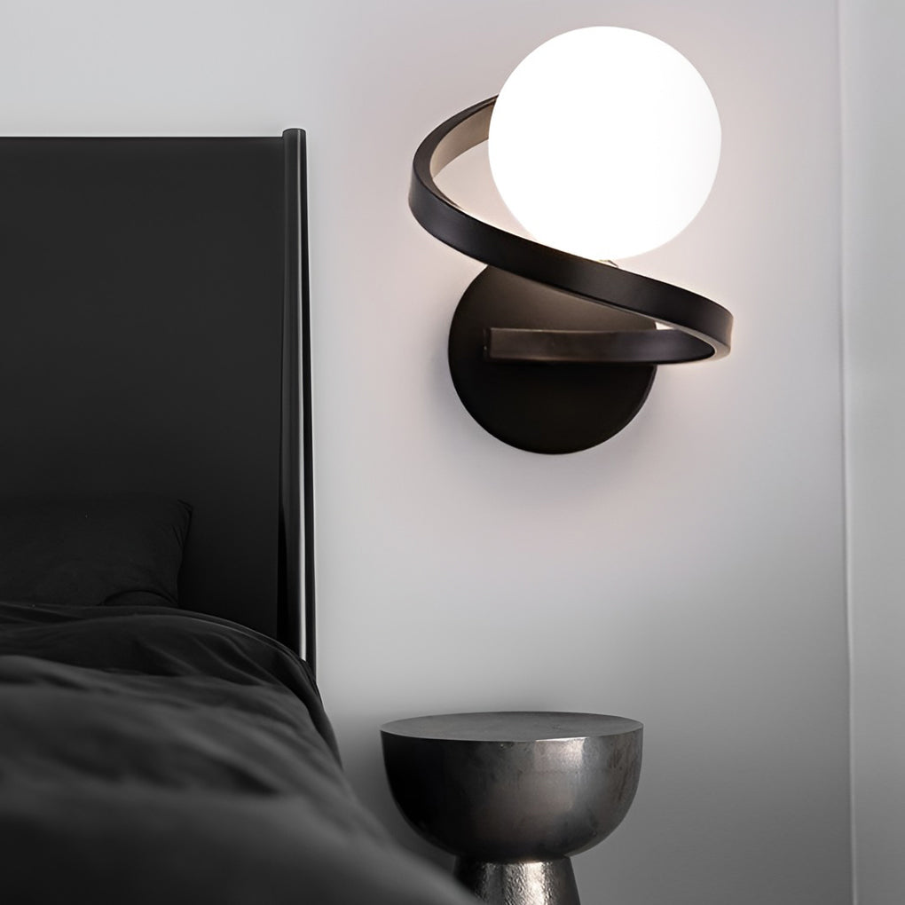 Modern Bedside Wall Lights Creative Curved Metal LED Light
