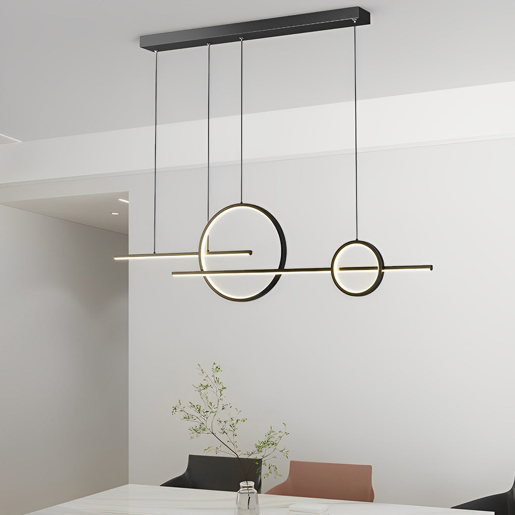 Circles Three Step Dimming Stepless Dimmable Chandeliers with LED Strip