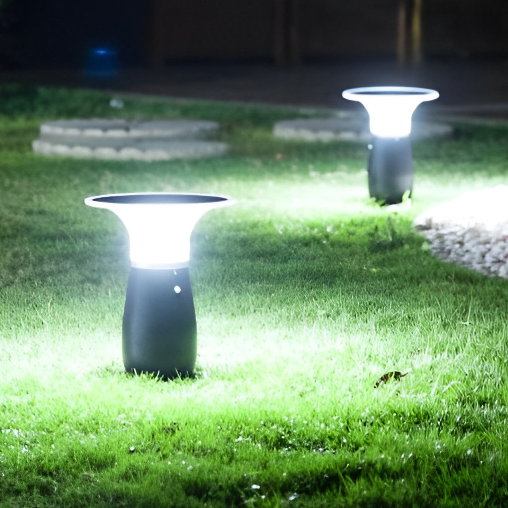 Efficient 3.5W Solar LED Path Downlights 360° Modern Black Landscape Lighting