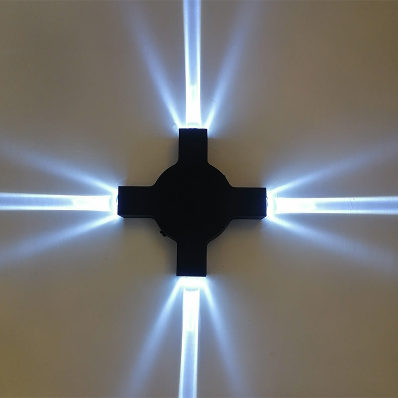 Creative Starlight Decorative LED Waterproof Black Modern Wall Lamp