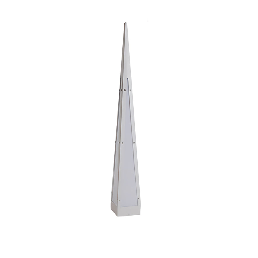 Stainless Steel Waterproof Geometric Floor Lamp with Pyramid Design