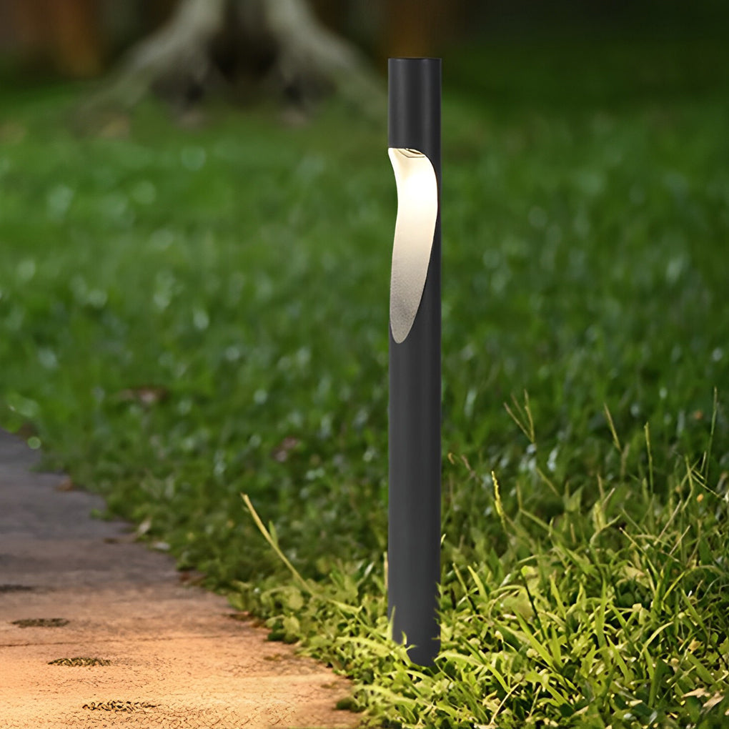 Gray Stainless Steel LED Outdoor Lamp Modern Pathway Lighting