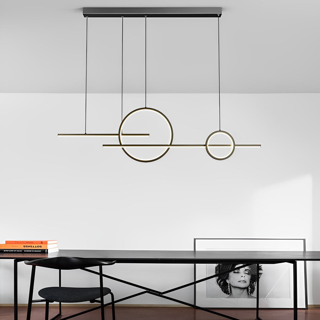 Circles Three Step Dimming Stepless Dimmable Chandeliers with LED Strip