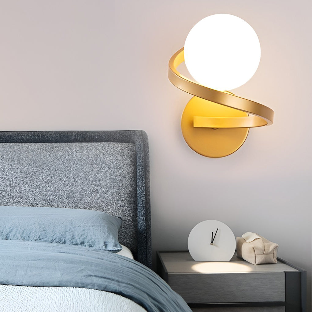 Modern Bedside Wall Lights Creative Curved Metal LED Light