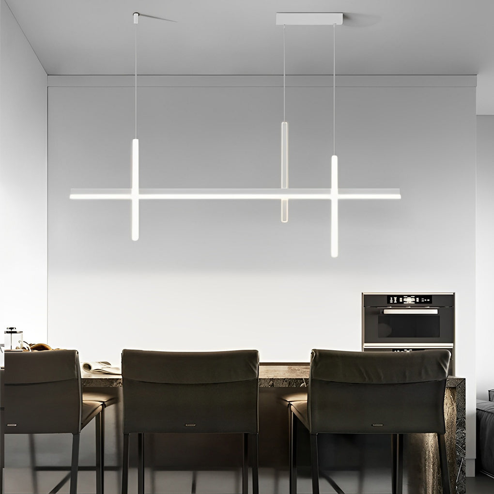 Minimalist Long Liner Lights Three Step Dimming Stepless Dimmable Chandeliers