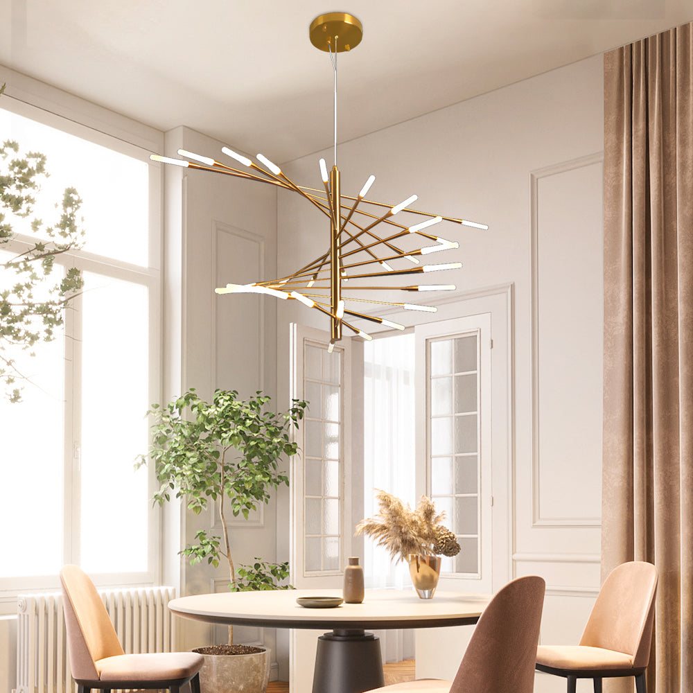 Elegant LED Chandelier Contemporary Spiral Sputnik Light