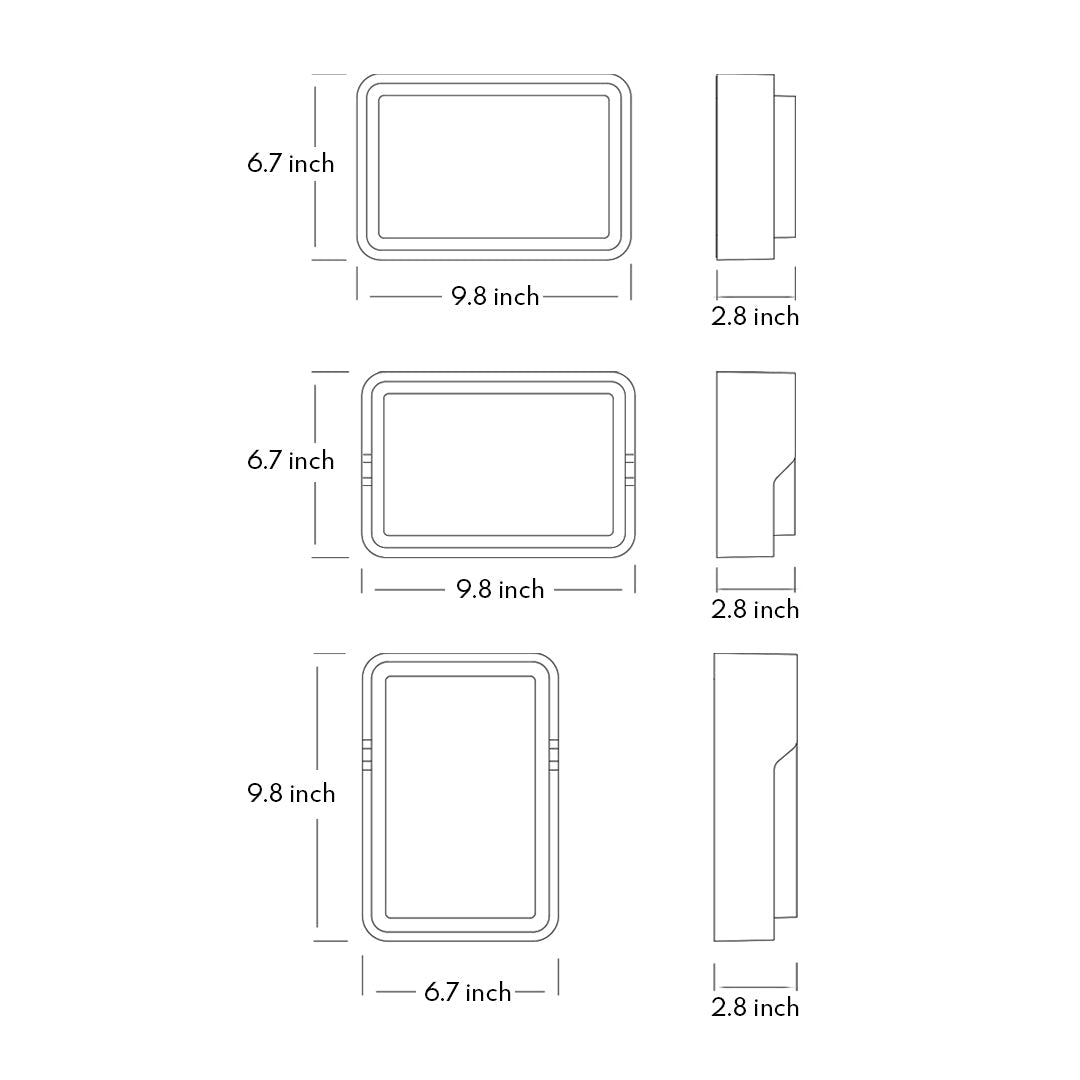 Square Outdoor Wall Light Minimalist LED Waterproof Ambient