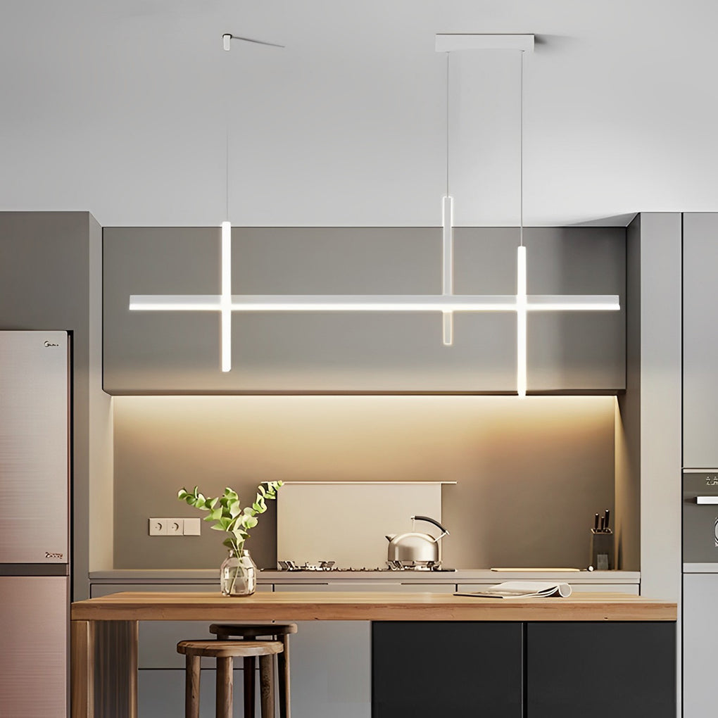 Minimalist Long Liner Lights Three Step Dimming Stepless Dimmable Chandeliers