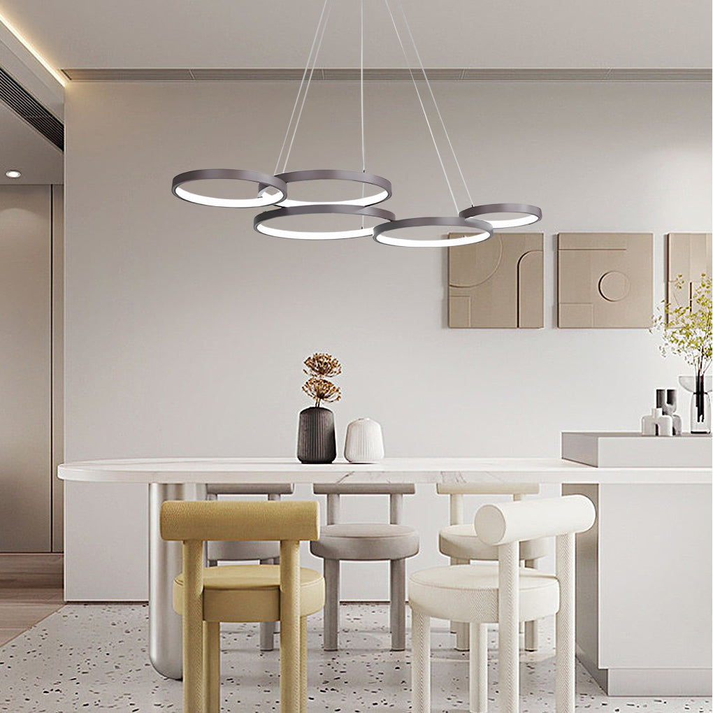 3 Rings Chandelier Dimmable Ceiling Lights with Remote Control
