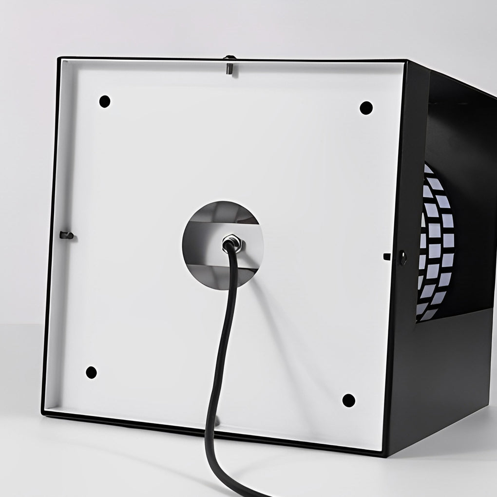 Four-Panel Cylinder Lantern LED Black Waterproof Outdoor Light with Lattice Pattern