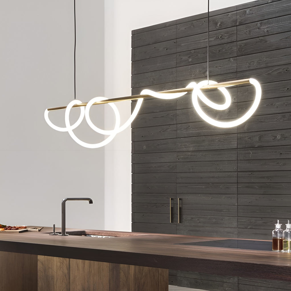 Creative LED Strip Electroplated Metal Modern Chandeliers Ceiling Lights