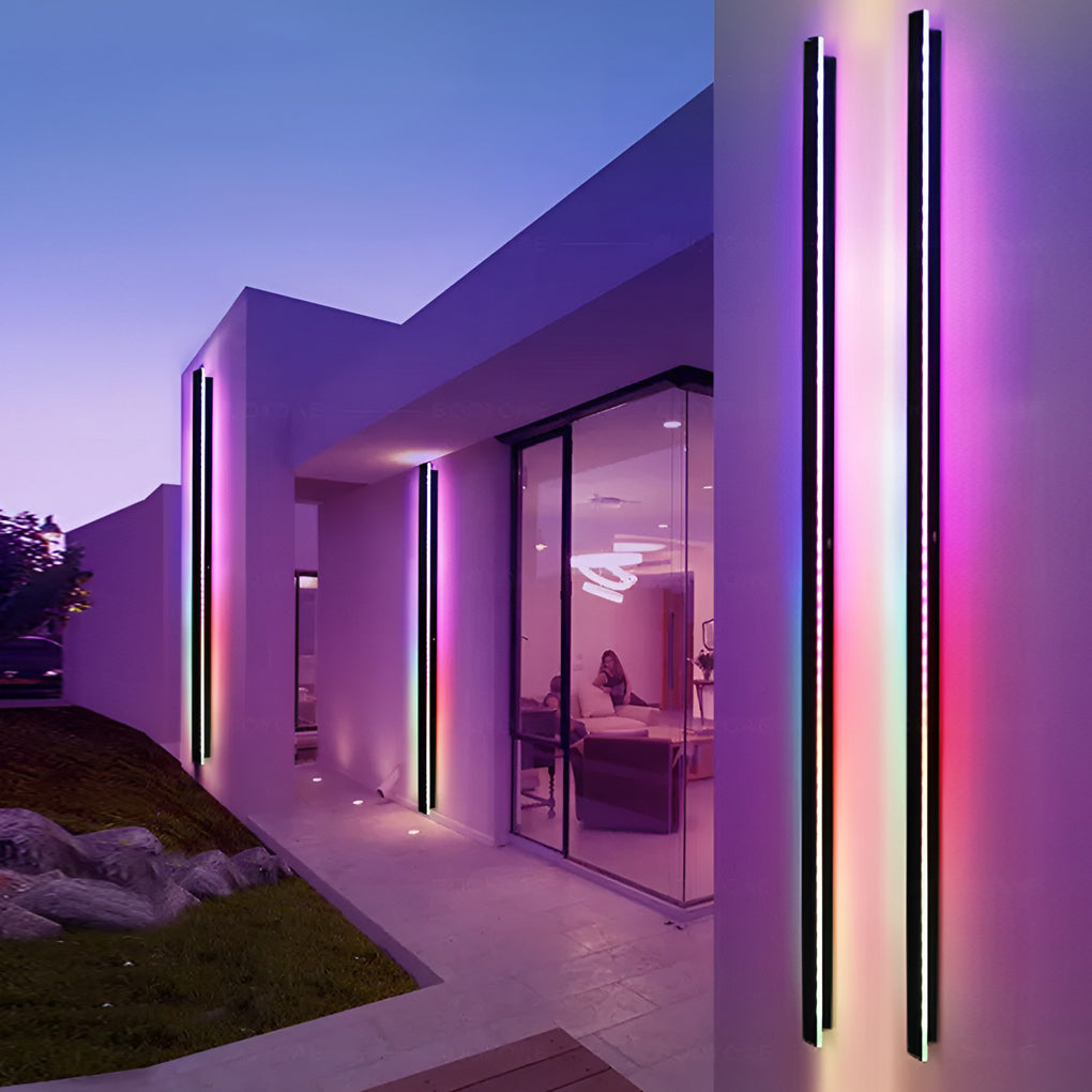 Black Long LED RGB Linear Lights Outdoor Waterproof Wall Lighting