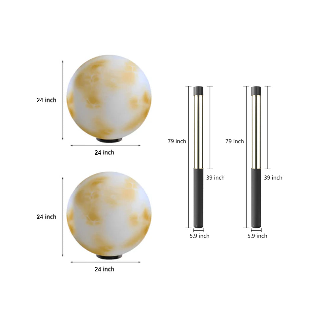 Complete Outdoor Lighting Two-piece Set | Pillar, Bollard Kit
