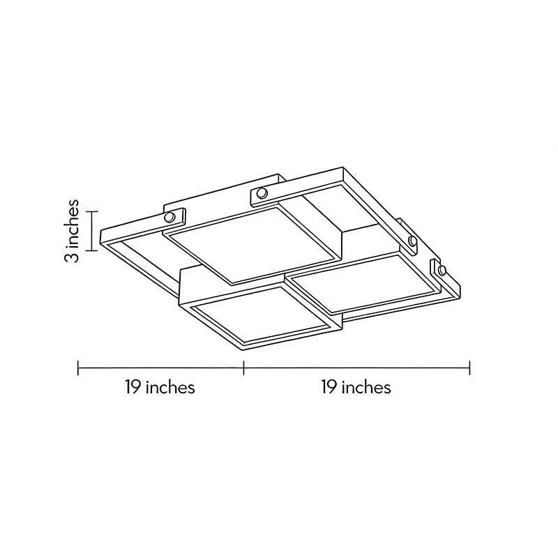 LED Square Ceiling Lights Wooden Frame Recessed Light