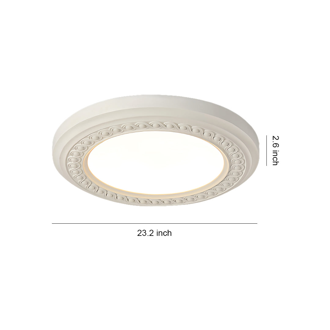 Retro Flush Mount Light Carved Resin Elegant Acrylic Ceiling Light
